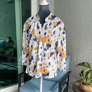 Floral Button-Up Blouse